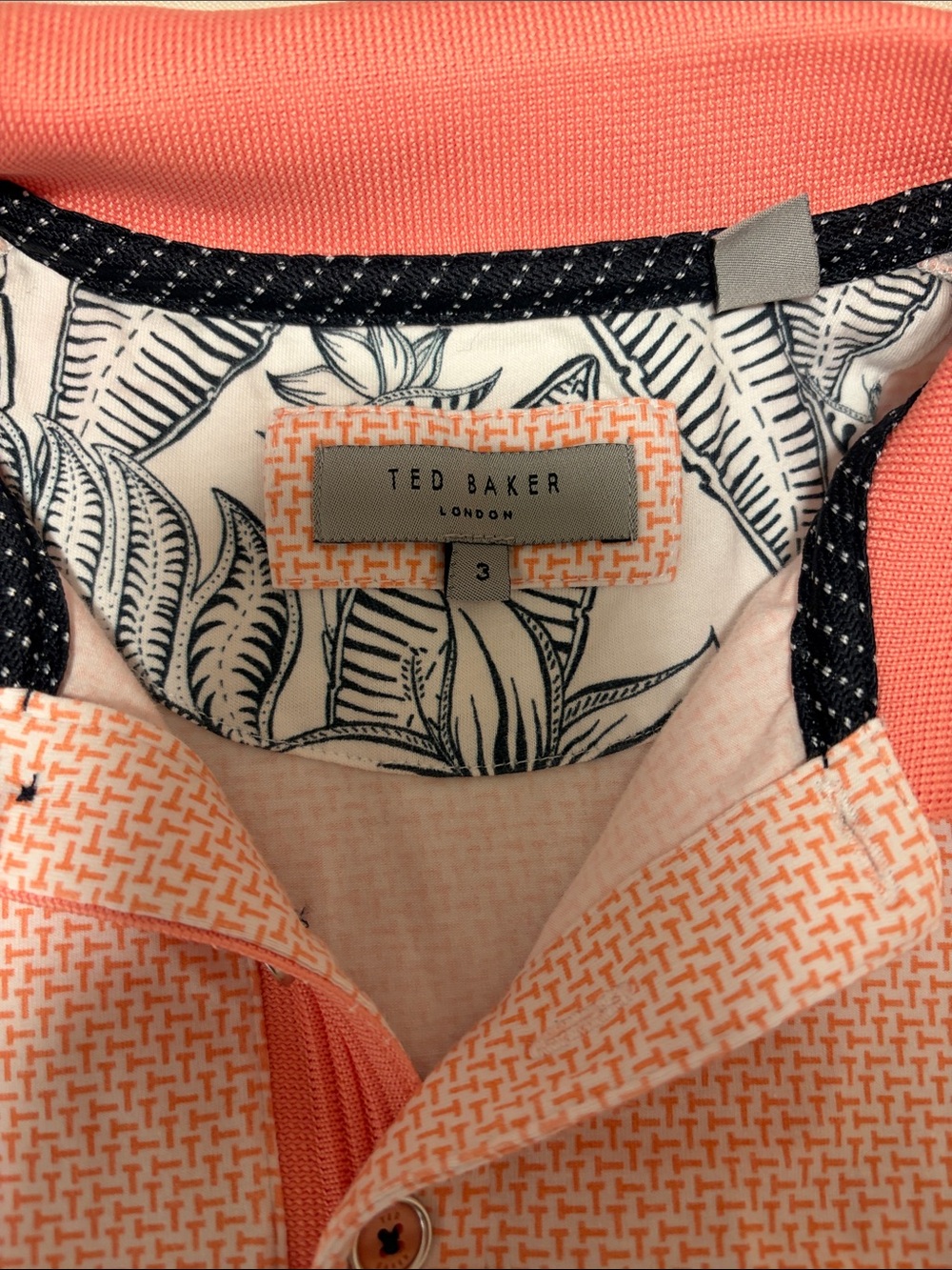 Ted Baker Coral Pink Men's Short-Sleeve Polo